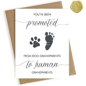 Pregnancy Announcement for Grandparents, Baby Announcement Card for Grandparents, Promoted from Dog Grandparents To Human Grandparents