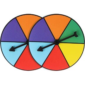 لعبة Midelong Game Spinner Wheel Game Gameners Spinners Rainbow Color Probability Spinner Arrow Game Spinner Plastic Erasable Game Spinner Board Spinner for Classroom ، Pack of 2