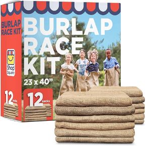 Large Burlap Potato Sack Race Bags, 23x40" Burlap Bags, Outdoor Lawn Games for Kids & Adults - Easter Games, 4th of July BBQ, Picnic, Block Party, Family Reunion, Birthday Party, Halloween - Set of 12