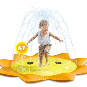 iPlay, iLearn Pool Wave Toddler Splash Pad, Inflatable Water Sprinkler Play Mat, Kids Summer Spray Toys Set, Outdoor Backyard Pool Games, Cool Party Gift for 1 2 3 4 5 6 7 8 Years Old Boys Girls Child