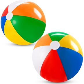 JOYIN 2-Pack 20" Beach Balls - Pool Toys Large Inflatable Beach Ball Swimming Pool Water Games, Classic Rainbow Color Beachball Luau Birthday Decorations Party Supplies Party Favors Gifts