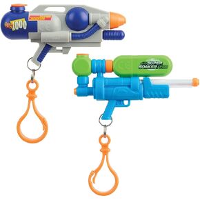 NERF Super Soaker Nano Soakers with Keychain – 2 Pack Mini Water Blasters with 18 Ft Range for Big Battles