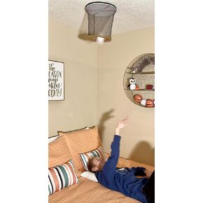 Ceiling Strike: Indoor Easy Catch Ceiling Baseball Kids Toy Game Training Equipment - Includes Soft Backboard/Net/Mitt and Two Mini Plush Baseballs (Gift Set)