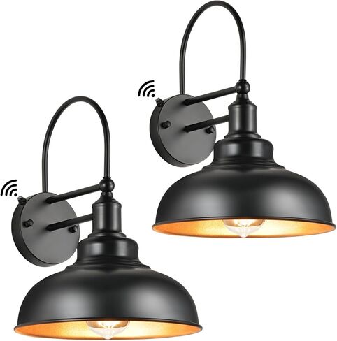 Outdoor Wall Light Gooseneck Sconce: 2 Pack Dusk to Dawn Wall Light Fixture - Exterior Wall Sconces for Farmhouse Barn House in Saudi Arabia