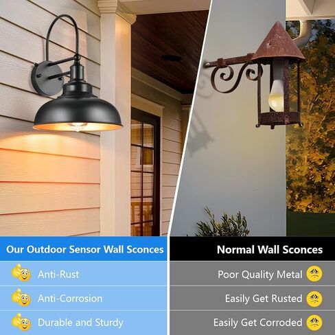 Outdoor Wall Light Gooseneck Sconce: 2 Pack Dusk to Dawn Wall Light Fixture - Exterior Wall Sconces for Farmhouse Barn House in Saudi Arabia