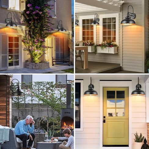 Outdoor Wall Light Gooseneck Sconce: 2 Pack Dusk to Dawn Wall Light Fixture - Exterior Wall Sconces for Farmhouse Barn House in Saudi Arabia