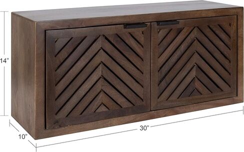 Kate and Laurel Mezzeta Coastal Coastal 2-Door Cabinet ، 30 × 10 × 14 ، الخشب الطبيعي ، خزانة تخزين حديثة مزخرفة مع الأبواب in Kuwait