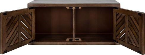 Kate and Laurel Mezzeta Coastal Coastal 2-Door Cabinet ، 30 × 10 × 14 ، الخشب الطبيعي ، خزانة تخزين حديثة مزخرفة مع الأبواب in Kuwait