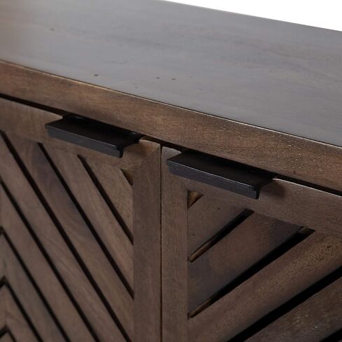 Kate and Laurel Mezzeta Coastal Coastal 2-Door Cabinet ، 30 × 10 × 14 ، الخشب الطبيعي ، خزانة تخزين حديثة مزخرفة مع الأبواب in Kuwait