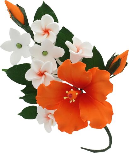 Global Sugar Art Premium Hibiscus Sugar Cake Flower Spray Orange, 1 Count by Chef Alan Tetreault in Kuwait