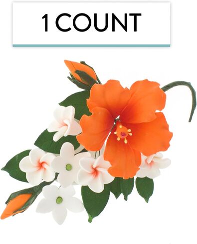 Global Sugar Art Premium Hibiscus Sugar Cake Flower Spray Orange, 1 Count by Chef Alan Tetreault in Kuwait