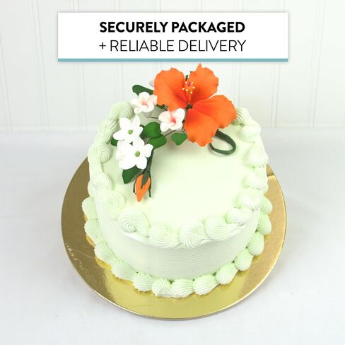Global Sugar Art Premium Hibiscus Sugar Cake Flower Spray Orange, 1 Count by Chef Alan Tetreault in Kuwait