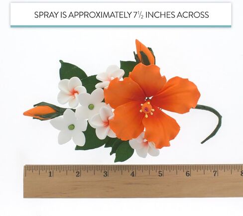 Global Sugar Art Premium Hibiscus Sugar Cake Flower Spray Orange, 1 Count by Chef Alan Tetreault in Kuwait