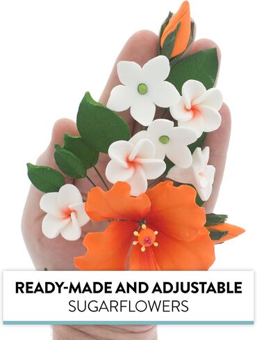 Global Sugar Art Premium Hibiscus Sugar Cake Flower Spray Orange, 1 Count by Chef Alan Tetreault in Kuwait