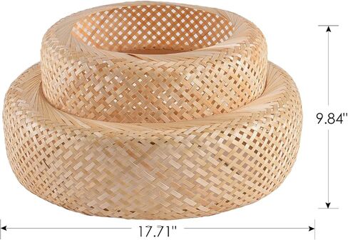 17.7" Bamboo Lamp Shade,Hand-Woven Bamboo Rattan Hanging Lamp Shade,for Dining Living Bedroom Kitchen Farmhouse 1-Pack in Saudi Arabia