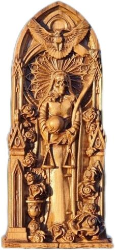 Santa Muerte goddess statuette, Holy Death, for home altar, Religious statue, wicca, statue, witches, Wooden home decoration (Wood) in Saudi Arabia