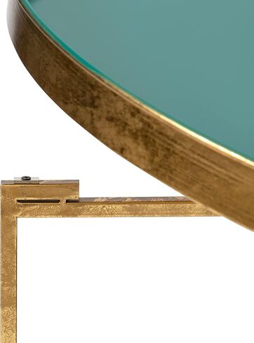 طاولة القهوة الحديثة Kate and Laurel Celia ، 28 × 28 × 19 ، البط البري والذهب ، طاولة معدنية قابلة للطي براقة للتخزين والعرض in Kuwait