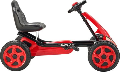 VEVOR Kids Pedal Go Kart, 4 Wheel Off-Road Pedal Go Cart Ride On Toy for Kids, Steering Wheel, Adjustable Seat, Non-Slip Big Wheels, Outdoor Racer Ride On Pedal Car for Boys & Girls Ages 3-8, Red in Saudi Arabia