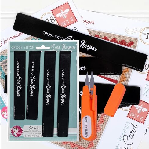 Westlake Art It's Sew Emma Cross Line Line Rucker-Magnetic Ruler for Cross Stitch-Non-Slip Grip Issualities Exproidery Exclseories and Supplies-Bundle Destors (Pack of 3) in Saudi Arabia