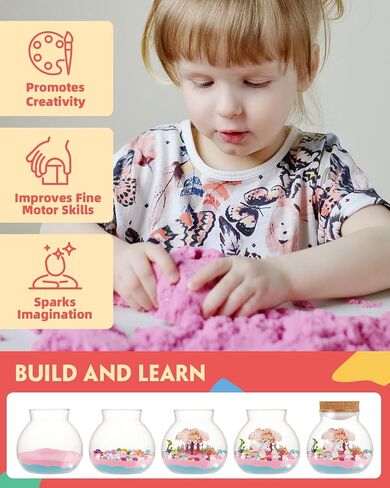 Light-Up Unicorn Terrarium Kit for Kids, DIY Arts & Crafts Gift for Girls Ages 4 5 6 7 8-12 Year Old, LED Night Light with Remote, Best Birthday Easter Unicorn Toys Gifts for Girls Kid in Kuwait