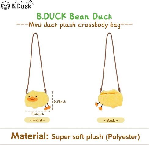 B.DUCK Plush Purse Crossbody Bags Kawaii Handbag with Zipper Cute Duck Shoulder Bag Coin Wallet Toy Purse for Gifts in Saudi Arabia