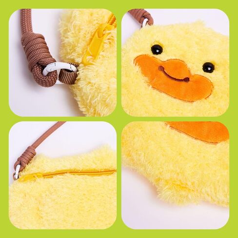 B.DUCK Plush Purse Crossbody Bags Kawaii Handbag with Zipper Cute Duck Shoulder Bag Coin Wallet Toy Purse for Gifts in Saudi Arabia