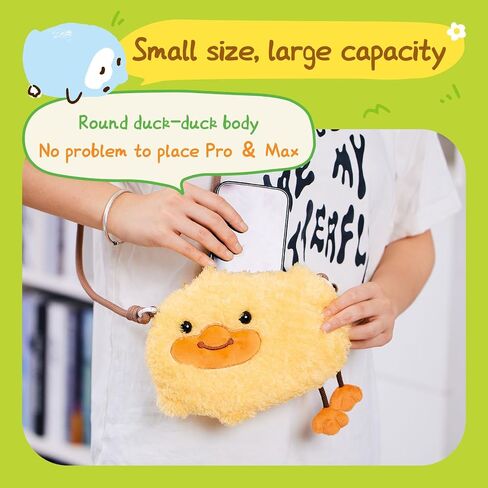 B.DUCK Plush Purse Crossbody Bags Kawaii Handbag with Zipper Cute Duck Shoulder Bag Coin Wallet Toy Purse for Gifts in Saudi Arabia