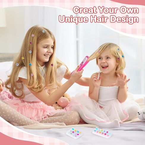 طقم Hair Gem Stamper ، مجوهرات الشعر بلينغ لألعاب الفتيات ، أداة تصفيف الشعر مع الماس اللامع القابل لإعادة الاستخدام ، ألعاب هدايا أعياد الميلاد للفتيات in Kuwait
