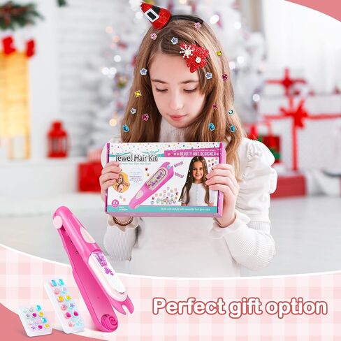 طقم Hair Gem Stamper ، مجوهرات الشعر بلينغ لألعاب الفتيات ، أداة تصفيف الشعر مع الماس اللامع القابل لإعادة الاستخدام ، ألعاب هدايا أعياد الميلاد للفتيات in Kuwait