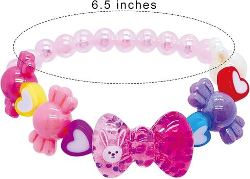9 PCS Cute Kids Bracelets for Girls Pink LOVE Beaded Bracelets Little Girls Costume Jewelry Princess Party Favors Pretend Play Birthday Easter Christmas Valentines Toddler Jewelry in Saudi Arabia