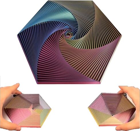 Fractal Fidget Hexagon,2024 New Hexagon Spiral Toy,3D Printing Hexagon Cube Fidget Gear Toy, Perfect for Stress and Anxiety Fidget Toy,for Sensory Needs and Autism Too (Colorful C) in Saudi Arabia