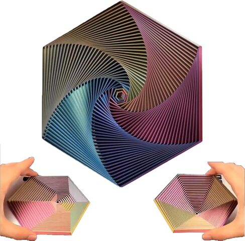 Fractal Fidget Hexagon,2024 New Hexagon Spiral Toy,3D Printing Hexagon Cube Fidget Gear Toy, Perfect for Stress and Anxiety Fidget Toy,for Sensory Needs and Autism Too (Colorful C) in Saudi Arabia