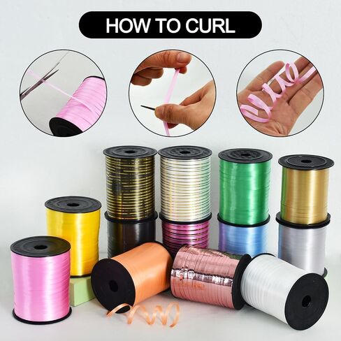 TONIFUL 500 Yards Curling Ribbon-Balloon Ribbon-Balloon String for Art&Craft Decor,Gift Wrapping,Ribbons and Bows for Christmas New Year Birthday Gifts (Green) in Kuwait