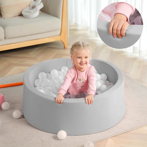 TRENDBOX Foam Ball Pit, 36" x 12" Indoor Soft Ball Pool for Kid，Light Grey in Kuwait