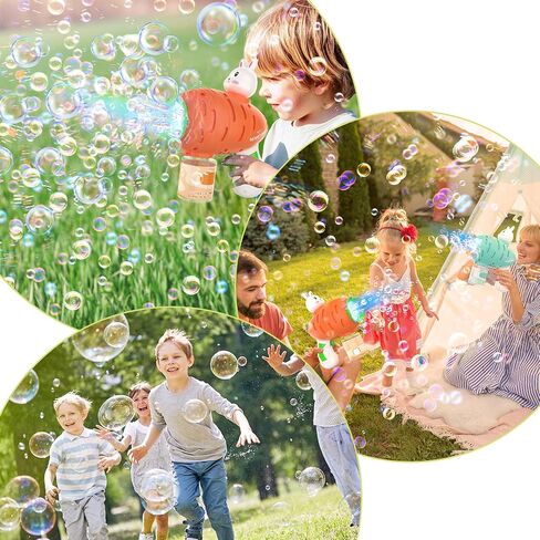 EagleStone Bubble Gun Machine 2 Pack for Kids Toddlers, 10 Hole Bunny Bubble Wand Blaster, Automatic Bubble Blower with LED Lights, Bubble Solution for Outdoor, Wedding Party Favor in Saudi Arabia