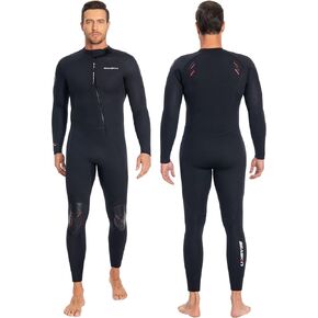 Seaskin 5mm Wetsuits for Men Front Zip Full Wetsuit
