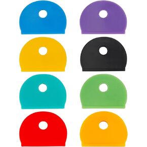 Uniclife 32 PCS 1 Inch Key Cap Covers Key Identifiers Markers Protectors for Standard Regular Thin Flat House Keys (Not Suitable for Odd-Shaped Keys), 8 Assorted Colors