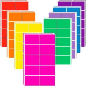 ملصقات ملصقات ملونة مقاس 3 × 2 بوصة ملصقات متحركة مستطيلة 8 ألوان ملصقات ترميز ألوان كبيرة - 240 حزمة