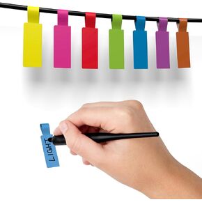 Kenco Cable Labels - 240 Labels 12 Sheets, 10 Colors Waterproof Cord Labels - Write on Stickers Tear and Liquid Resistant for Color Coding and Identification -Made in The USA (240 Labels)