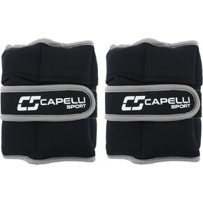 أوزان الكاحل والمعصم الرياضية من كابيلي، أوزان للساق والذراع قابلة للتعديل، أسود، 10 رطل، مجموعة من 2 in Kuwait