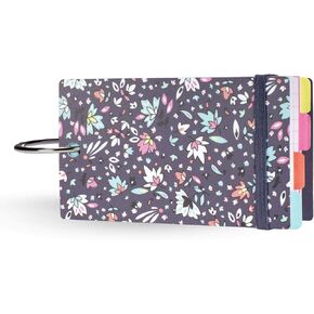 Vera Bradley 100 Count Lined Index Cards with Dividers, Study Buddy with Stickers and Metal Binder Ring, Cute School Supplies, Bonbon Ditsy