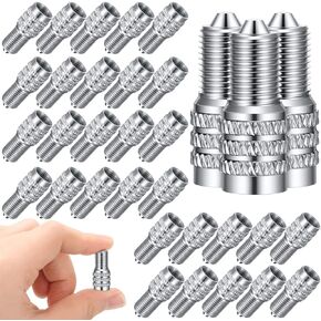 32 Pcs Double Seal Valve Stem Cap Inflate Tire Valve Caps Flow Through Tires Air Cap Metal Valve Cap for High Pressure Truck Car RV Semi Bus Tires for Van Trailers Semi Trailer Boats