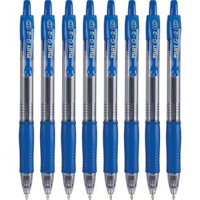 Pilot, G2 Premium Gel Roller Pens, Bold Point 1 mm, Pack of 8, Black and Blue