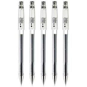 Pilot Hi-Tec-C 04 Gel Ink Pen, Ultra Fine Point 0.4mm, Black Ink, LH-20C4, Value Set of 5