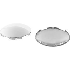 Semi Truck Hub Cap Cover - 5 Even Notched Dome - Premium 304 Stainless Steel Mirror Finish- for Front Wheel Universal Fit - 2 Pc Pack, Lip: 7/16" with pre-Installed Clips