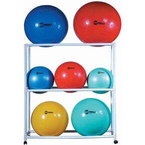 Champion Sports Ball Storage Cart, White, 62 InchL X 18.5 Inch W X 67 InchH