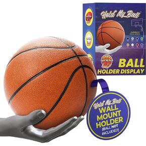 Wall-Mounted Ball Holder - Stylish Organizer & Space-Saving Rack for Basketball, Soccer, Football, Rugby - Ideal for Man Cave Decor and Sports Enthusiasts - Memorabilia Display
