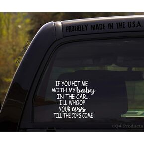 If You hit me with My Baby in The car/Funny Baby Inside on Board Sticker Decal