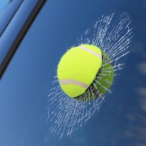 Broken Glass 3D Sticker Car Window Ball Hits Self Adhesive Funny Car Stickers (Baseball)