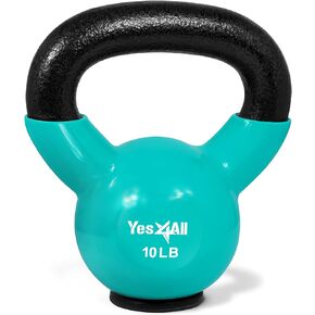 Yes4All Kettlebells Weights Cast Iron Rubber Base For Home Gym and Strength Training, Workout Equipment For Dumbbell Exercise